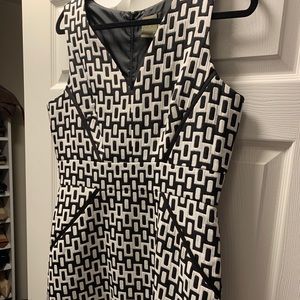 Black and white A-line dress